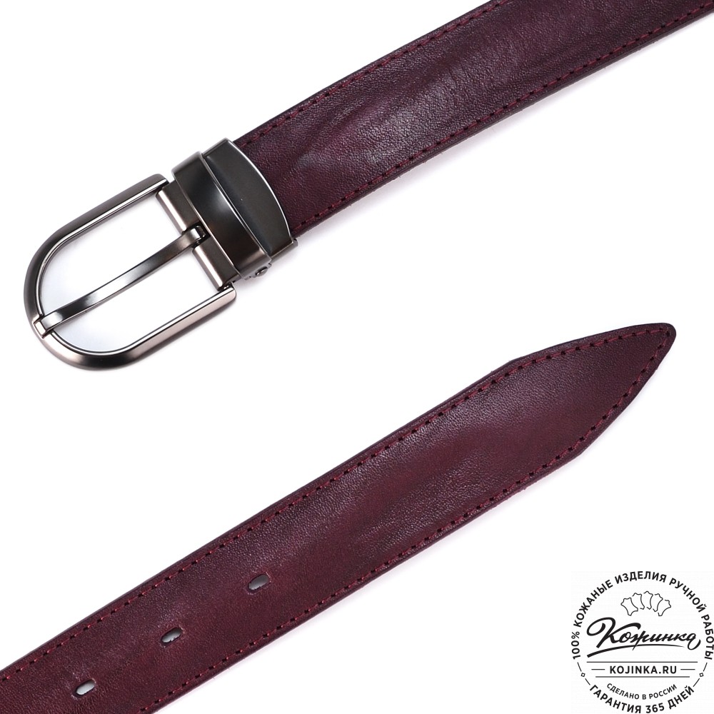 Кожаный ремень "Роуз" (фиолетовый)